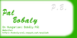 pal bobaly business card