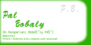 pal bobaly business card